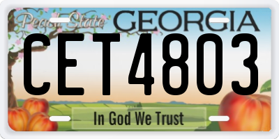 GA license plate CET4803