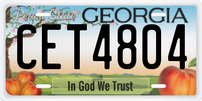 GA license plate CET4804