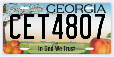 GA license plate CET4807