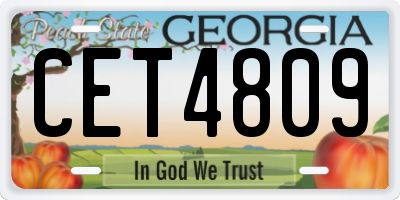 GA license plate CET4809