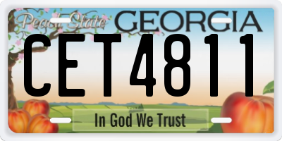 GA license plate CET4811