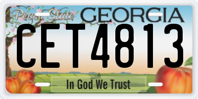 GA license plate CET4813
