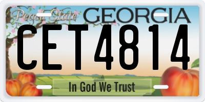 GA license plate CET4814