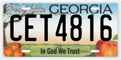 GA license plate CET4816