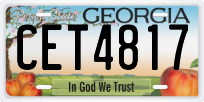 GA license plate CET4817