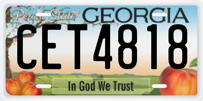 GA license plate CET4818