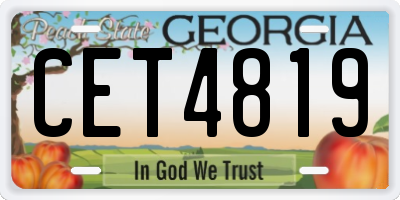 GA license plate CET4819