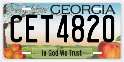 GA license plate CET4820