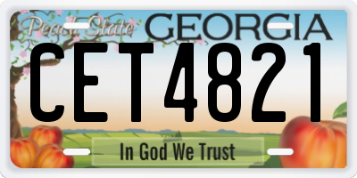 GA license plate CET4821