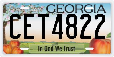 GA license plate CET4822