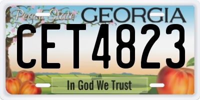 GA license plate CET4823