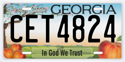 GA license plate CET4824