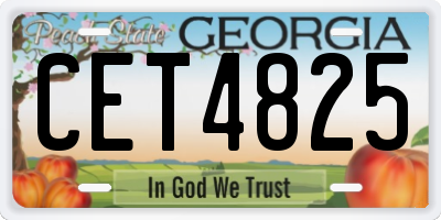 GA license plate CET4825