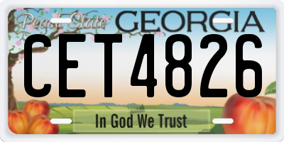 GA license plate CET4826