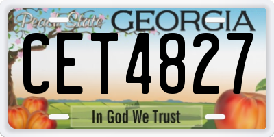 GA license plate CET4827