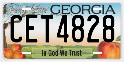 GA license plate CET4828