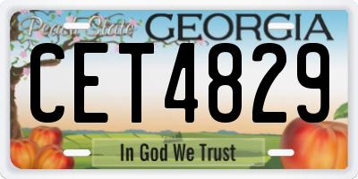 GA license plate CET4829