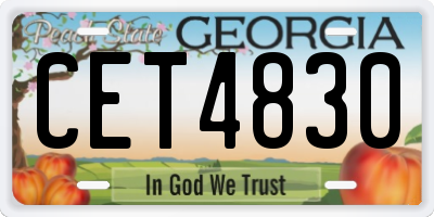GA license plate CET4830