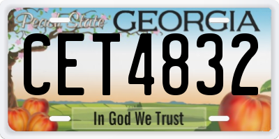 GA license plate CET4832