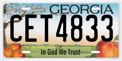 GA license plate CET4833