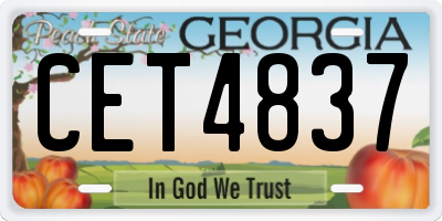 GA license plate CET4837
