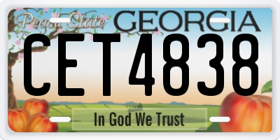 GA license plate CET4838