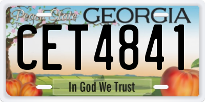 GA license plate CET4841