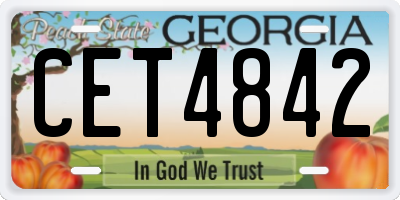 GA license plate CET4842