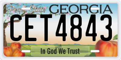 GA license plate CET4843
