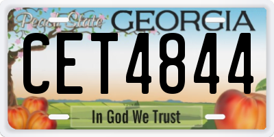 GA license plate CET4844