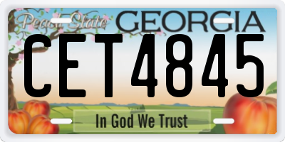 GA license plate CET4845