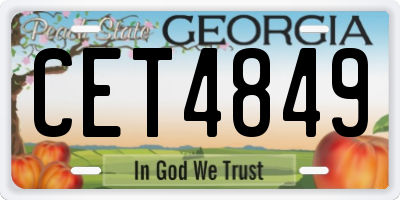 GA license plate CET4849