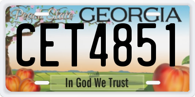 GA license plate CET4851