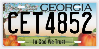 GA license plate CET4852
