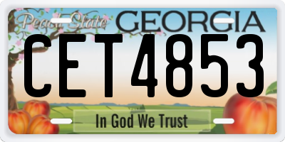 GA license plate CET4853