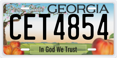 GA license plate CET4854