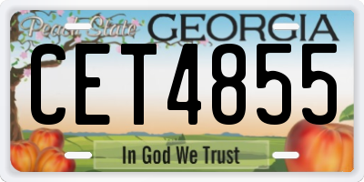 GA license plate CET4855