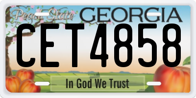 GA license plate CET4858