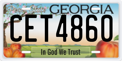 GA license plate CET4860