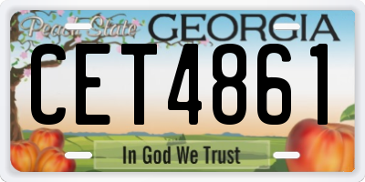 GA license plate CET4861