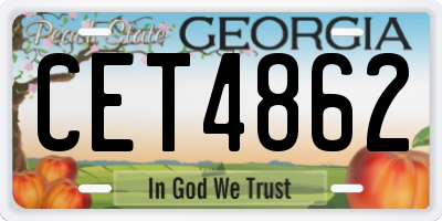 GA license plate CET4862