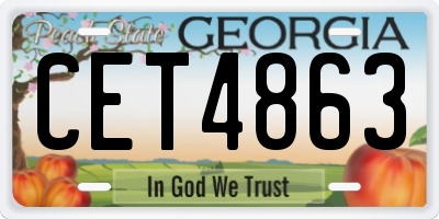 GA license plate CET4863