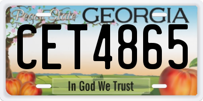 GA license plate CET4865