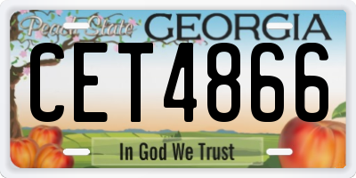 GA license plate CET4866