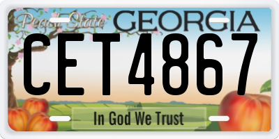 GA license plate CET4867