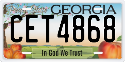 GA license plate CET4868