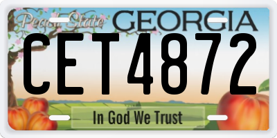 GA license plate CET4872