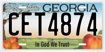 GA license plate CET4874