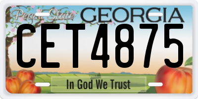 GA license plate CET4875