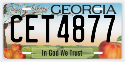 GA license plate CET4877
